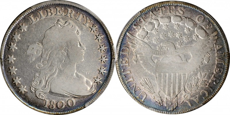 Draped Bust Silver Dollar

1800 Draped Bust Silver Dollar. BB-192, B-19. Rarit...