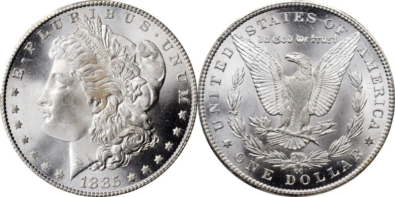 Morgan Silver Dollar

1885-CC Morgan Silver Dollar. MS-66+ (PCGS).

A brilli...