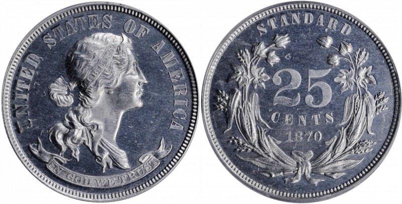 Pattern and Experimental Coins

1870 Pattern Quarter Dollar. Judd-905, Pollock...