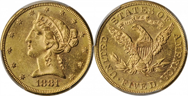 Liberty Head Half Eagle

1881 Liberty Head Half Eagle. FS-304. Repunched Date....