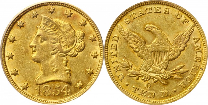 Liberty Head Eagle

1854-O Liberty Head Eagle. Large Date. Winter-2. AU-53 (PC...