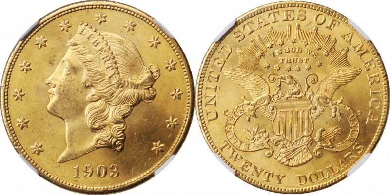 Liberty Head Double Eagle

1903 Liberty Head Double Eagle. MS-65+ (NGC).

He...