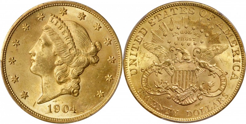 Liberty Head Double Eagle

1904 Liberty Head Double Eagle. MS-64 (PCGS).

A ...