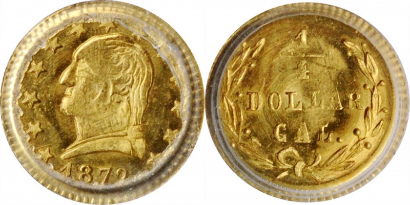 California Small Denomination Gold

1872 Round 25 Cents. BG-818, Musante GW-82...