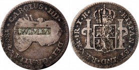 Counterstamps

W.M.M in a box punch counterstamped on an 1804-Mo-TH Mexican 1 real. Brunk-Unlisted, Rulau-Unlisted. Host coin Fine.

Currently una...