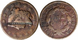 Counterstamps

J.G. PEARSON & CO in a box punch on an 1833 Matron Head large cent. Brunk-Unlisted, Rulau-Unlisted. Host coin Fine. 

John Gann Pea...