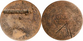 Counterstamps

A.R. THOMPSON in a box punch on a 1794 or 1795 Liberty Cap large cent. Brunk T-214, Rulau-Unlisted. Host coin Poor. 

Unattributed ...