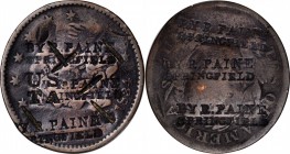 Counterstamps

BY R. PAINE / SPRINGFIELD six times / US / TA counterstamped on the both sides of an 1834 Matron Head large cent. Brunk P-90 var., Ru...