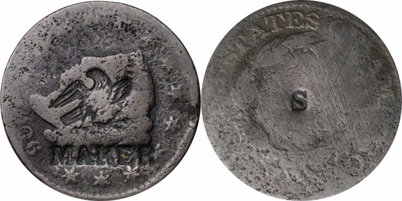 Counterstamps

(EAGLE) / MAKER counterstamped on the obverse and a stray S on ...
