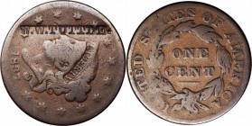 Counterstamps

W.W. TUTTLE. on an 1837 Braided Hair large cent. Brunk T-483, Rulau-Unlisted. Host coin Very Good. 

William W. Tuttle was a machin...
