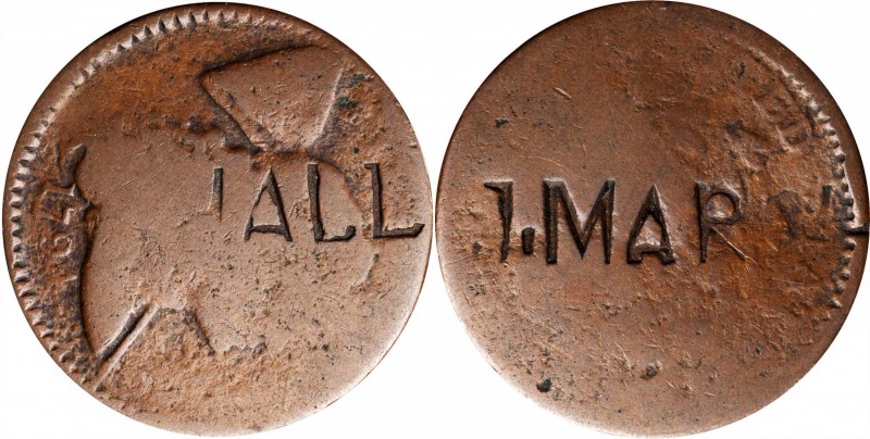 Counterstamps

J. MAR(SHALL) counterstamped on the obverse and (J. MARS)HALL o...