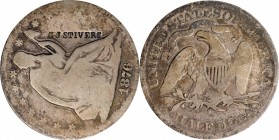 Counterstamps

G J. STIVERS on an 1876-S Liberty Seated half dollar. Brunk S-993, Rulau-Unlisted. Host coin Very Good. 

Dr. Gideon Julius Stivers...