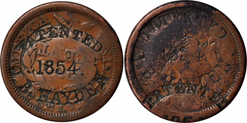 Counterstamps

PATENTED / 1854 / J.B. HAYDEN (in an oval) on an 1855 Braided H...