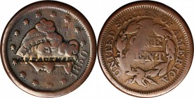 Counterstamps

S.S. JACKMAN on an 1850 Braided Hair large cent. Brunk J-20, Rulau-Unlisted. Host coin Very Fine. 

Samuel Stillman Jackman (1830-1...