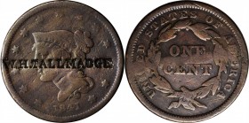 Counterstamps

W.H. TALLMADGE on an 1841 Braided Hair large cent. Brunk T-55, Rulau-Unlisted. Host coin Very Good. 

William H. Tallmadge (1813-18...