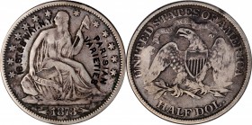 Counterstamps

16. ST & B'WAY, N.Y. (curved) / PARISIAN VARIETIES (curved) counterstamped to each side of Liberty on an 1873-P Liberty Seated half d...