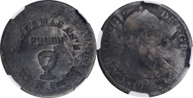 Counterstamps

R. FLANAGAN'S / PUNCH / (Punch Bowl) / 112. N. 6TH ST on a 1774 Spanish Colonial 2 reales. Brunk F-241, Rulau-PA 165A. AG Details—Scr...