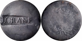 Counterstamps

J. CRANE in a serrated box punch on an 1800 Draped Bust large cent. Brunk C-1037, Rulau-Unlisted. Host coin About Good.

Brunk list...