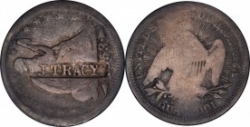Counterstamps

N.J. TRACY in a box punch on an 1853 Liberty Seated quarter. Brunk T-387, Rulau-MV 357. Host coin Fine.

Please see the preceding l...