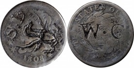 Counterstamps

S. B / (large eagle) on the obverse and W.C on an 1808 Classic Head large cent. Brunk-Unlisted, Rulau-Unlisted. Host coin Good.

An...