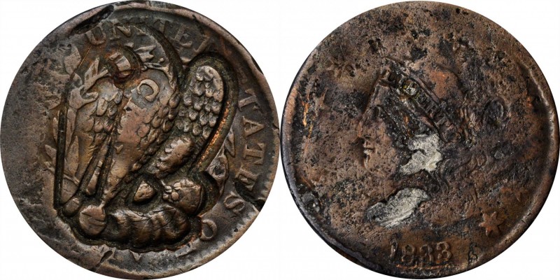 Counterstamps

(large eagle) on an 1833 Matron Head large cent Brunk-Unlisted,...