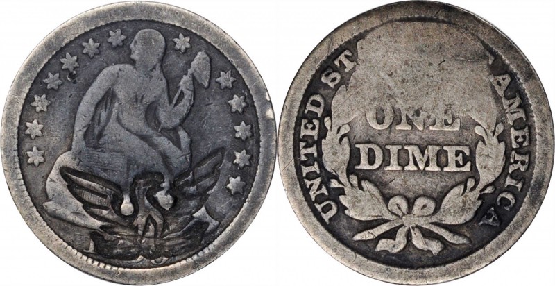 Counterstamps

(eagle) on an 1850 Liberty Seated dime. Brunk-Unlisted, Rulau-U...