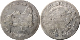 Counterstamps

J . R in a box punch counterstamped twice on an 1807 B-1 Draped Bust quarter. Brunk-Unlisted, Rulau-Unlisted. Host coin Very Good, bu...
