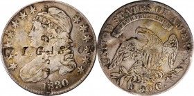 Counterstamps

W. I. GASTON counterstamped twice on an 1830 Capped Bust half dollar. Brunk-Unlisted, Rulau-Unlisted. Host coin Very Fine.

Current...