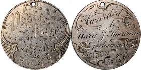Engraved Coins, Love Tokens, and Coin Jewelry

Engraved Sunday School Award Fashioned out of a Reeded Edge Quarter.

One side of the host coin is ...