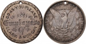 Engraved Coins, Love Tokens, and Coin Jewelry

Engraved Badge Fashioned out of an 1880s Morgan Silver Dollar.

Engraved GO-AS-YOU-PLEASE / 1881 / ...