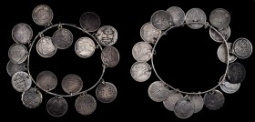 Engraved Coins, Love Tokens, and Coin Jewelry

Love Token Bracelet Made of 17 Liberty Seated Dimes. 

Made entirely of Liberty Seated dimes that a...