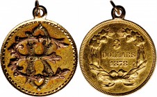 Engraved Coins, Love Tokens, and Coin Jewelry

Love Token Fashioned out of an 1878-Dated Three-Dollar Gold Piece. 

The obverse of the host coin h...