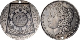 Engraved Coins, Love Tokens, and Coin Jewelry

Engraved Masonic Chapter Coin Fashioned out of an 1888-Dated Morgan Dollar.

The reverse of the hos...