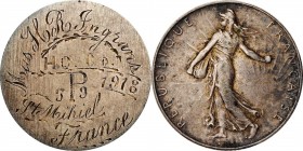 Engraved Coins, Love Tokens, and Coin Jewelry

Engraved World War I Memento Fashioned out of a French 50 Centimes.

The reverse of the host coin i...