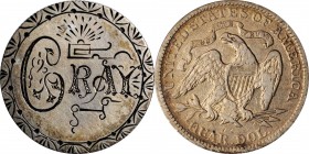 Engraved Coins, Love Tokens, and Coin Jewelry

Engraved Occupational Love Token Fashioned out of a With Motto Liberty Seated Quarter. 

The center...