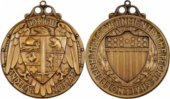 Military Medals

1917 America's War Medal. Baxter-315, var., Marquesee-362. Bronze. Mint State.

63.4 mm, with ornamental top. Housed in a custom ...