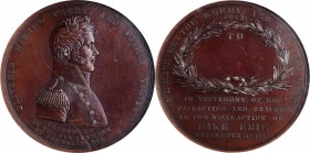 Naval Medals

1813 Master Commandant Oliver H. Perry Naval Medal. By Moritz Furst. Julian NA-19. Bronze. MS-63 BN (NGC).

59 mm.

Estimate: $ 30...