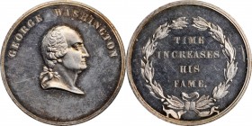Washingtoniana

Undated (ca. 1861) Time Increases His Fame Medal. By William Kneass and Anthony C. Paquet. Musante GW-442, Baker-91A, Julian PR-27. ...