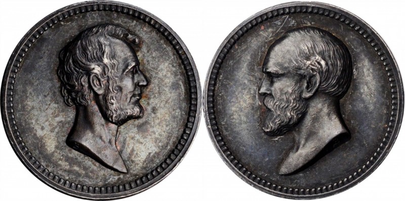 Lincolniana

Undated Lincoln and Garfield Medalet. By William Barber. Cunningh...