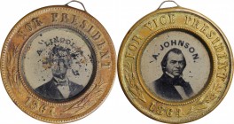 Political Medals and Related

1864 Abraham Lincoln Ferrotype. DeWitt-AL 1864-96, Cunningham 4-170B, King-153. Brass Shell. Fine.

24.5 mm. Looped ...