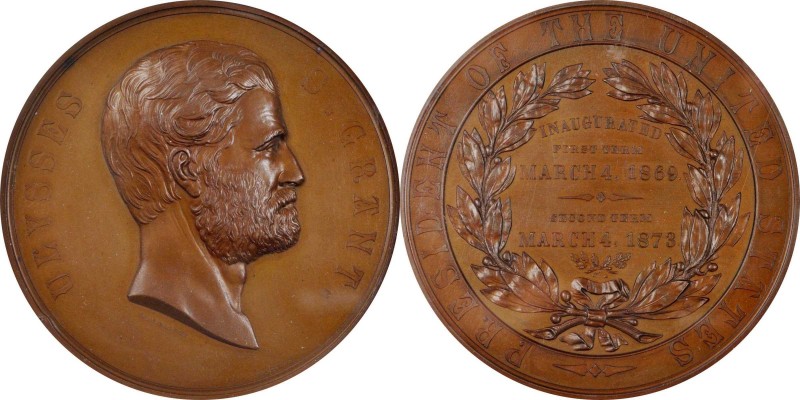 Presidents and Inaugurals

"1873" Ulysses S. Grant Presidential Medal. By Will...