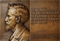 Augustus Saint-Gaudens Medals

1937 Augustus Saint-Gaudens Portrait Plaque. By John Flanagan. Bronze. About Uncirculated.

46 mm x 63.5 mm. Obv: B...