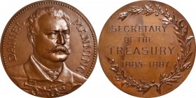 Mint and Treasury Medals

"1885-1887" Daniel Manning, Secretary of the Treasury Medal. Julian-Unlisted, Failor-Hayden 204. Bronze. Mint State.

76...