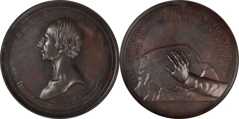 Personal Medals

"1852" Henry Clay Memorial Medal. By Charles Cushing Wright. ...