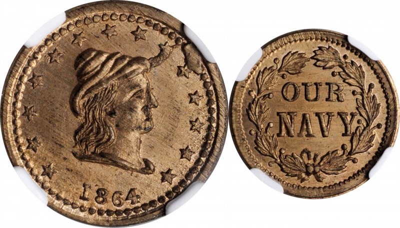 Patriotic Civil War Tokens

1864 Conical Cap Head / OUR NAVY. Fuld-42/336 d. R...