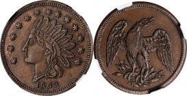 Patriotic Civil War Tokens

1863 Indian Head / Eagle. Fuld-70/281 a. Rarity-6. Copper. Plain Edge. AU-58 BN (NGC).

19 mm.

From the Norman G. P...