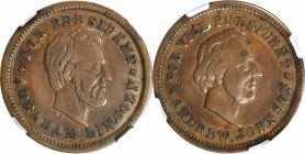 Patriotic Civil War Tokens

Undated (1864) Lincoln Portrait / Johnson Portrait. Fuld-132/149 a, Cunningham 5-940C, King-225, DeWitt-AL 1864-67. Rari...