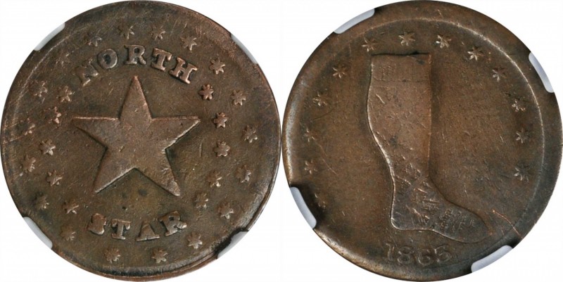 Patriotic Civil War Tokens

1863 NORTH STAR / Stocking. Fuld-250/437 a. Rarity...