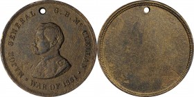 Civil War and Confederacy

Civil War Identification Tag. Unissued. McClellan. Maier-Stahl 1B, DeWitt-GMcC 1864-92. Brass. Extremely Fine, Corroded....