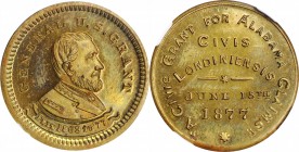 Trade Tokens and Store Cards

New York--New York. 1877 Isaac F. Wood. Rulau NY-NY 395B. LONDINIENSIS Reverse. Brass. Plain Edge. MS-65 (NGC).

21 ...